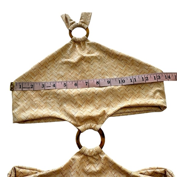SAME LOS ANGELES Medium Olivia One Piece Swimsuit in Basket Weave Cutout Halter - Picture 11 of 12